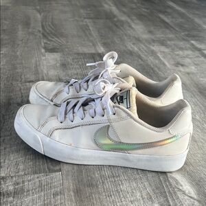 Womens White Nike with Iridescent Swoosh